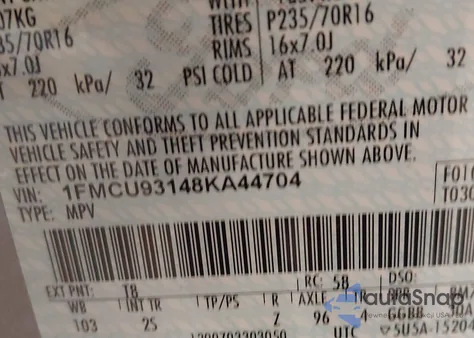 2008 Ford Escape Xlt из США, поврежденный, VIN 1FMCU93148KA44704